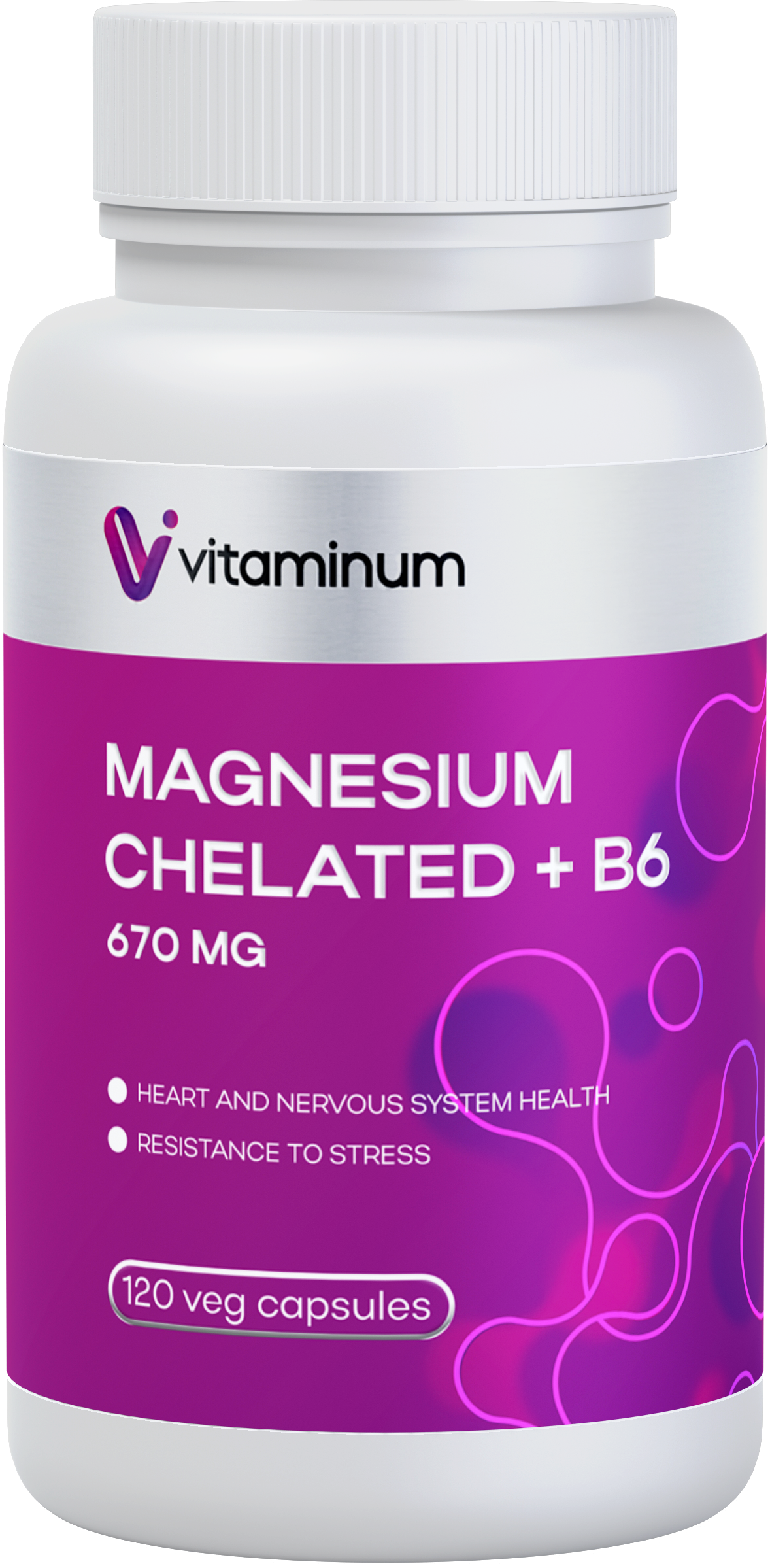  Vitaminum МАГНИЙ ХЕЛАТ + витамин В6 (670 MG) 120 капсул 800 мг  в Апатитах